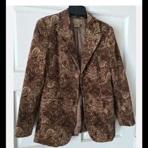 Peck & Peck Brown Paisley Blazer